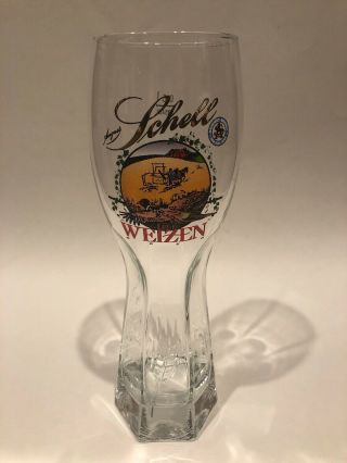 Vintage Rare August Schell’s Beer Ulm Mn Glass 0.  5l Weizen Pheasant Farmer