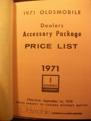 1971 Oldsmobile Dealer Album,  Marketing Bulletin 