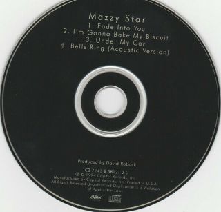 MAZZY STAR 4 track CD Single FADE INTO YOU,  rare b sides 3
