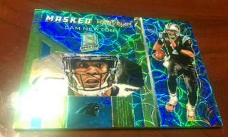2019 Spectra Cam Newton Masked Marvels Neon Green Prizm 02/30 Panthers " Rare "