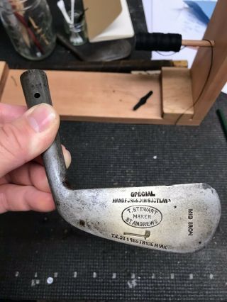 Tom Stewart Mid Iron Head Only For Antique Hickory Shaft Golf Club