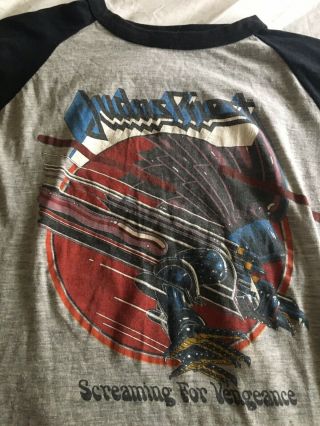 Vintage Judas Priest 1982 1983 Tour Tshirt Baseball Rare
