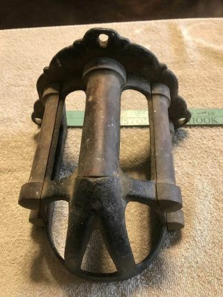 Antique J.  L.  Mott Cast Iron & Wood Horse Tack Bridle Or Harness Bracket Rack