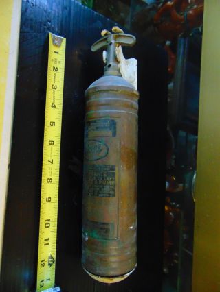 Vintage Antique Pyrene 1 Quart Fire Extinguisher With Bracket