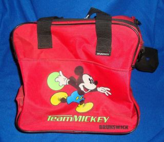 Vintage Rare Disney Mickey Mouse Red Brunswick Bowling Bag