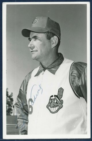 Rare Joe Adcock (d.  1999) 1967 Signed Cleveland Indians Team Issued Postcard