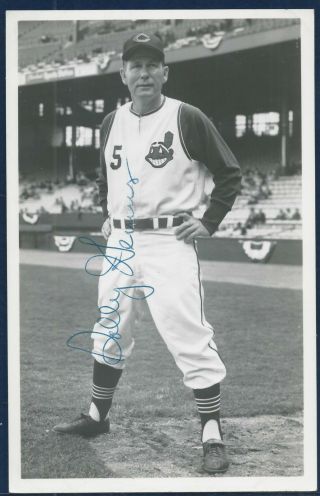 Rare Solly Hemus 1964 - 65 Signed Cleveland Indians Team Issued Postcard
