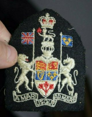 Antique Government Mari Usque Ad Mare Canada Coat Of Arms Patch Military Police
