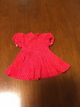 Vintage Terri Lee Tagged Red Dress With White Polka Dots For 16” Doll
