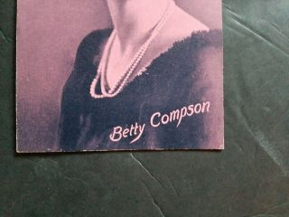 1920 ' S EXHIBIT SUPPLY CO.  ARCADE ACTRESS BETTY COMPSON RARE PURPLE SEPIA 3