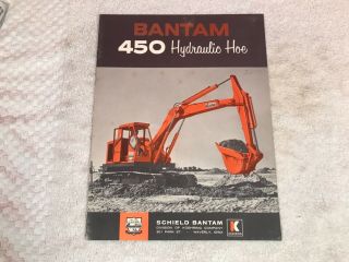 Rare 1964 Schield Bantam 450 Hydraulic Hoe Excavator Dealer Brochure 6pg
