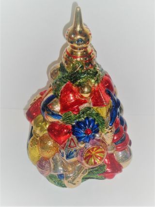 Rare Holland Mold Ceramic Hand Painted Christmas Tree - Reticulated Ornaments - 12 "
