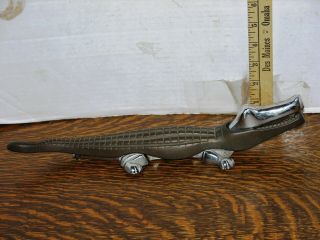 Antique Vintage Cast Iron Alligator Nutcracker Chromed Head & Feet