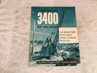 Rare 1959 Manitowoc 3400 56 Ton Crane Dealer Sales Brochure