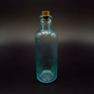 Johnsons American Anodyne Liniment Antique Glass Bottle Aqua