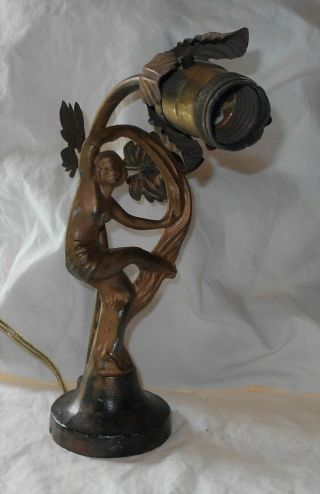 Vintage Art Deco Semi Nude Figural Lamp