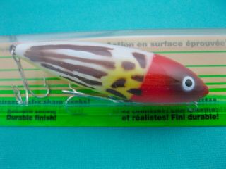 LIMITED HEDDON ZARA SPOOK II RED/WHITE/YELLOW/BROWN COLOR - UNFISHED IN PACKAGE 2