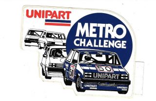 Unipart Metro Challenge Sticker 1980s Very Rare Mini Metro Racing