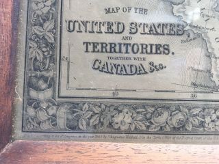 Antique 38 United States Us Territory Map Augustus Mitchell 141/2 X 22 C.  1870s80