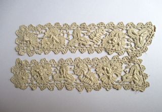 Antique Cream Irish Crochet Small 2 Piece Collar
