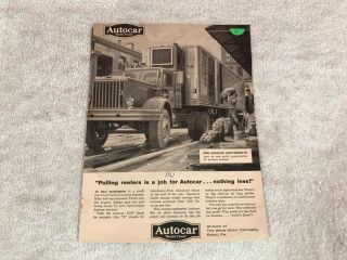 Rare 1961 Autocar Trucks Dealer Advertising Sales Ads