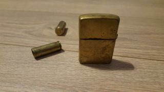Rare Solid Brass Zippo Lighter (falkland Islands) 1932 - 1988