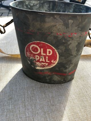 Vintage Galvanized Old Pal Fishing Minnow Bucket