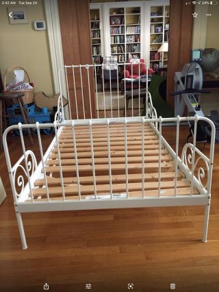 Off White Vintage Style Metal Toddler To Twin Bed Frame