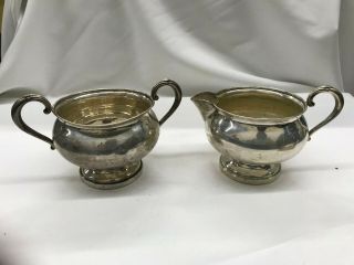 Fisher Silversmiths Inc Sterling Silver Weighted Creamer And Sugar Bowl 700
