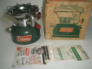 Vintage Coleman 502 - 700 One Burner Cooking Camping Stove W/ Box & Papers