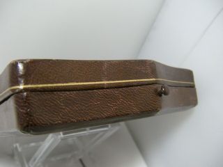 Antique Vintage leather Jewelry Presentation Push Button Box 2