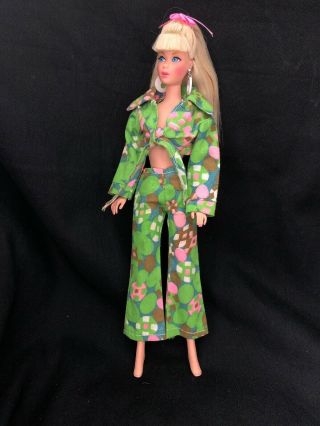Vintage Barbie Clone Clothes Mod Era Outfit Hong Kong Tag Crop Top Bell Bottoms