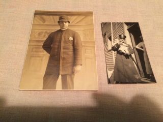 Antique Cabinet Real Photos Special State Police Officer Child Sp Large Badge