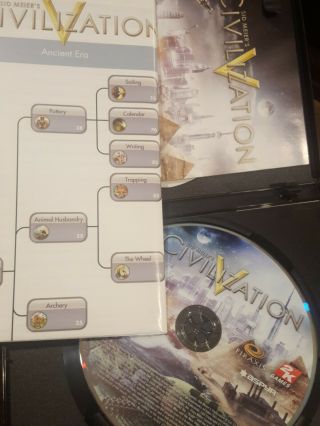 SID MEIER ' S CIVILIZATION V 5 RARE DVDROM DVD - ROM STRATEGY COMPUTER GAME MAC 3