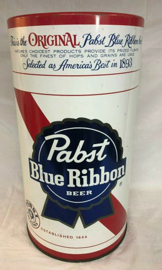 Pbr Pabst Blue Ribbon Beer Metal Trash Can Large 20 " Display Vintage 1960 