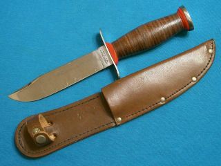 Rare Vintage Schrade Walden Ny Usa H15 " Survival " Etch Hunting Bowie Knife Knives