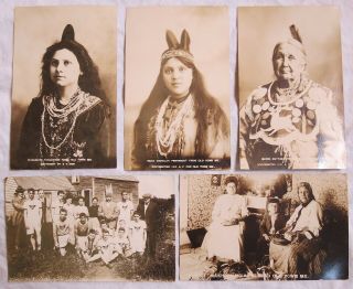 Penobscot Tribe Old Town Me Rppc Real Photo Postcards Weaver Etc Old Vtg Antique