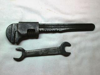 Antique Vintage Ford Script Adjustable 9 " Monkey Wrench Model A Model T Tools