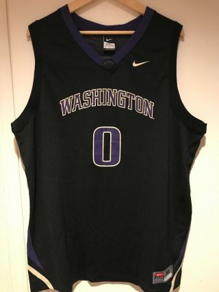 Nike University Of Washington Uw Huskies Basketball Jersey U Dub Dawgs 0 Xl Rare