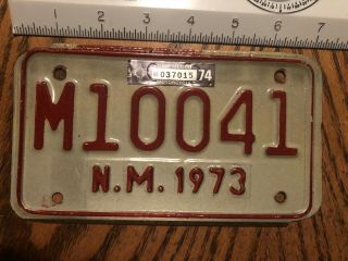 1973 All - Mexico Nm Motorcycle License Plate Vintage Antique M 10041