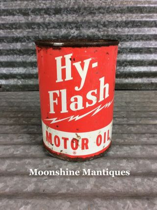 Rare - Hy Flash 1 Quart Motor Oil Can - Gas & Oil