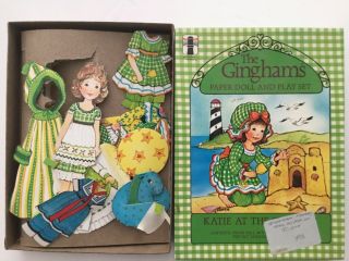 Vintage The Ginghams Paper Doll & Play Set Usa Katie At The Seashore Opened