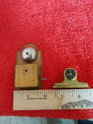 Antique Doll House Furniture Mantle Clock 1926/ Wall Phone/1904
