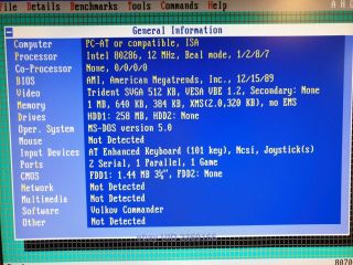 VLSI 286 Motherboard,  Intel 286 12 Mhz CPU,  1 MB RAM Rare 2