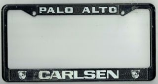 Rare Palo Alto California Carlsen Porsche Vw Vintage Dealer License Plate Frame