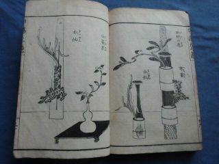 Japanese Woodblock Print Book Ikebana Japanese Flower Arrangement Edo