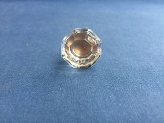 ANTIQUE SMALL GLASS OCTAGON DRAWER PULL KNOB 1 