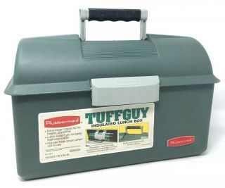Vtg Rubbermaid Tuffguy Cooler Insulated Lunch Box & Vintage Sears Thermos Rare