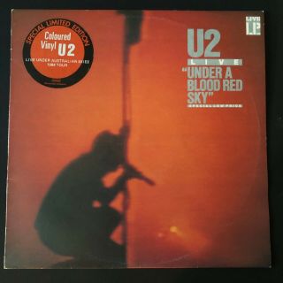 U2 - Under A Blood Red Sky - Rare Red Vinyl - 1983 Australia Lp W/ Sticker