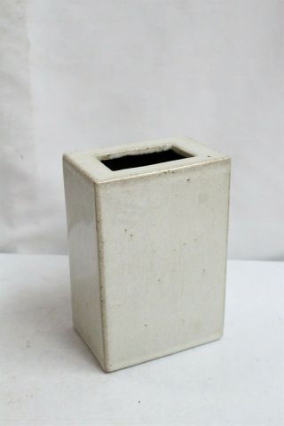 Old Chinese Porcelain White Rice Glaze Brick Pillow Vase